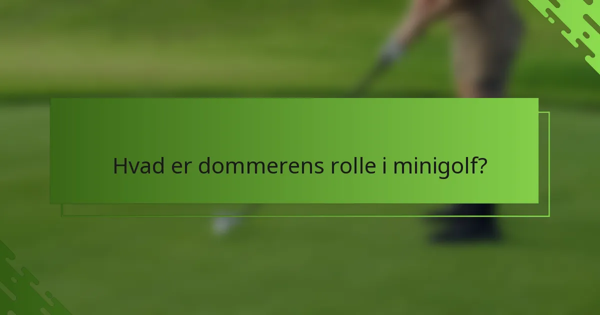 Hvad er dommerens rolle i minigolf?